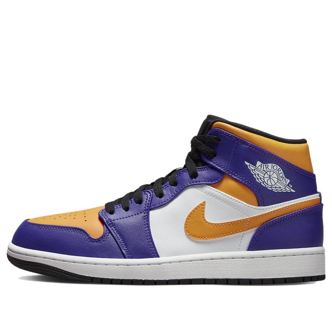 Air Jordan 1 Mid 'Lakers Purple' Signature Shoe