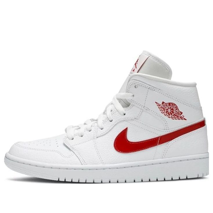 Air Jordan 1 Mid 'White University Red' Iconic Trainers
